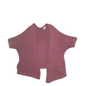 Sun & Shadow Small Mauve Short Sleeve Knit Cardigan
